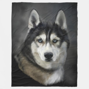 Schönes sibirisches Husky Fleece Blanket