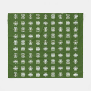 Schönes Silber und Waldgrün Fleecedecke