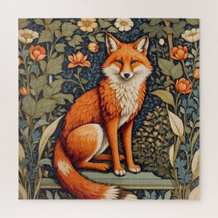 Schönes Sitzen Red Fox William Morris Inspiriert Puzzle