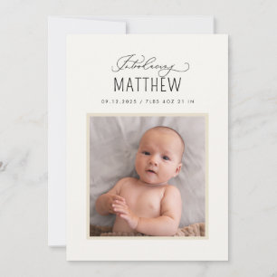 Schönes Skript Einführung in das Birth Foto Ankünd Ankündigung