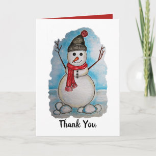 Schönes Snowman-Aquarelldesign Feiertagskarte