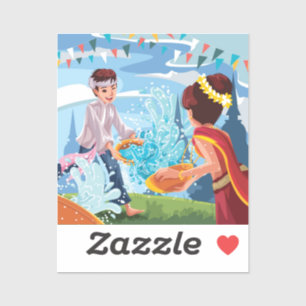 Schönes Songkran Festival Aufkleber