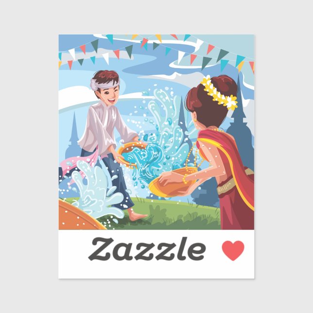 Schönes Songkran Festival Aufkleber (Blatt)