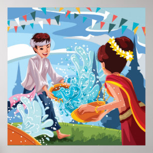 Schönes Songkran Festival Poster