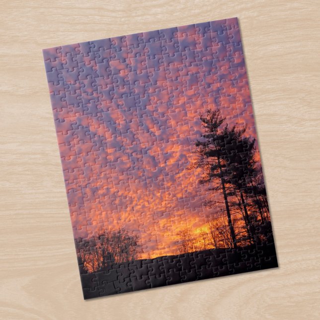 Schönes Sonnenaufgang Wolken Foto Puzzle (Beautiful Sunrise Clouds Photo Jigsaw Puzzle, in situ)