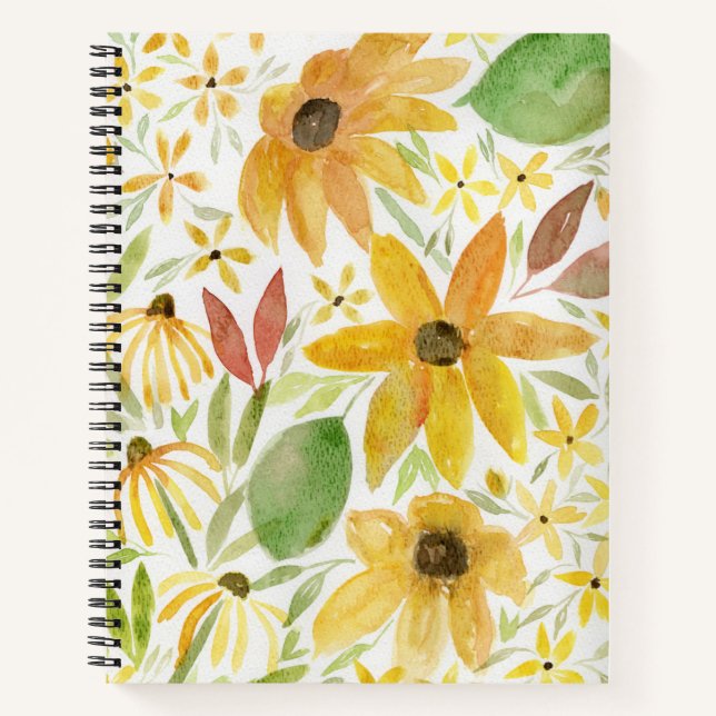 Schönes Sonnenblumen-Notebook Notizbuch (Vorderseite)