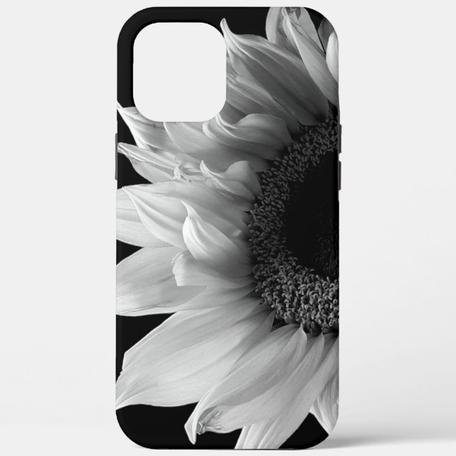 Schönes Sonnenblumenportrait in Schwarz und Weiß Case-Mate iPhone Hülle (Rückseite)
