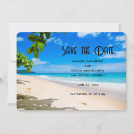Schönes Sonnenstrand Foto Hochzeit Save The Date