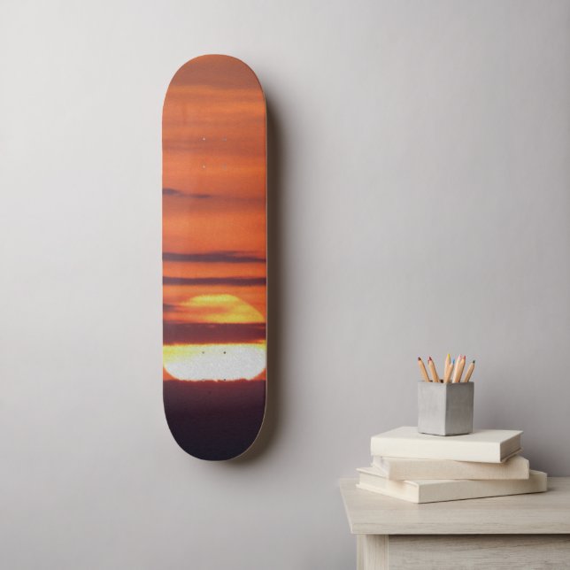 Schönes Sonnenuntergang-Foto Skateboard (Wandkunst)