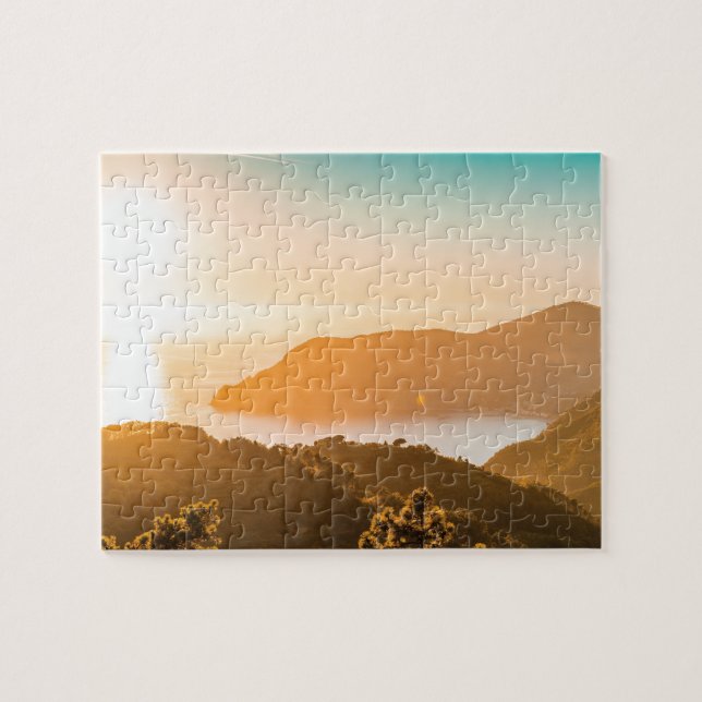 Schönes Sonnenuntergang Italienische Küste Jigsaw  Puzzle (Horizontal)