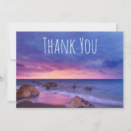 Schönes Sonnenuntergang Küstenbild Dankeskarte