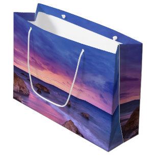 Schönes Sonnenuntergang Küstenbild Große Geschenktüte
