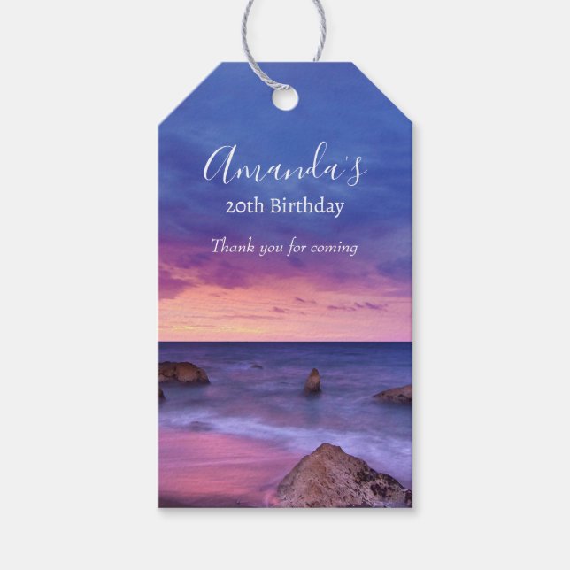 Schönes Sonnenuntergang Küstenfotografie Danke Geschenkanhänger (Vorderseite)