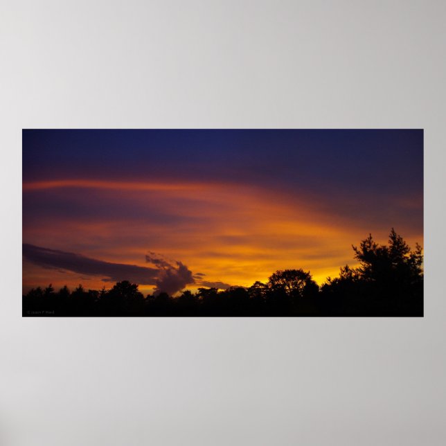 Schönes Sonnenuntergang Panorama Poster (Vorne)