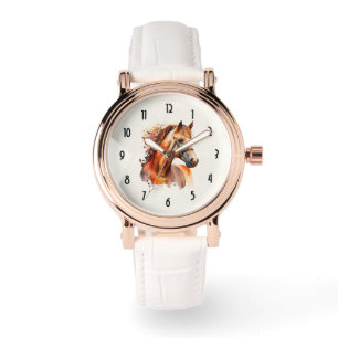 Schönes Sorrel Pferde Portrait Armbanduhr