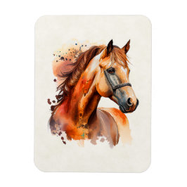 Schönes Sorrel Pferde Portrait Magnet