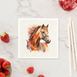 Schönes Sorrel Pferde Portrait Serviette
