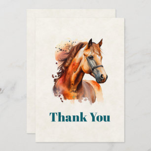 Schönes Sorrel Pferde Portrait Vielen Dank Dankeskarte