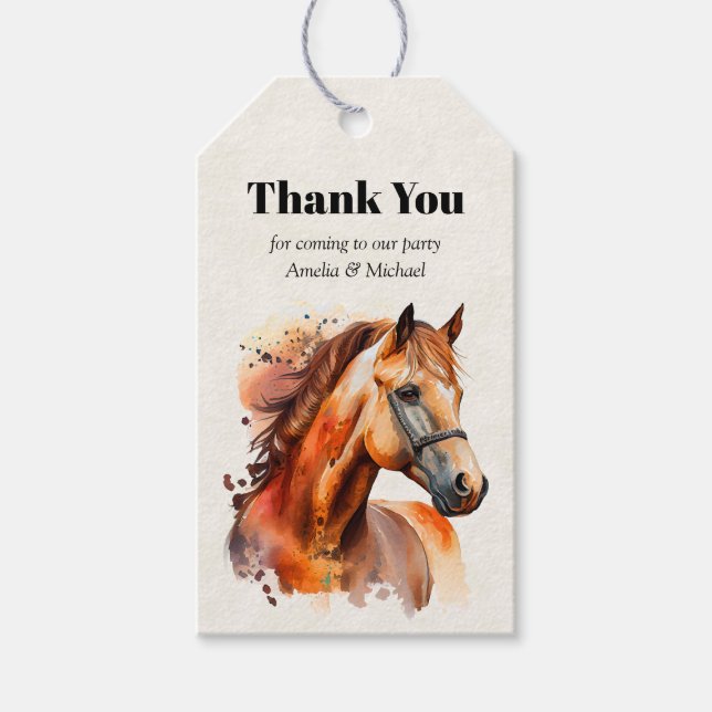 Schönes Sorrel Pferde Portrait Vielen Dank Geschenkanhänger (Vorderseite)