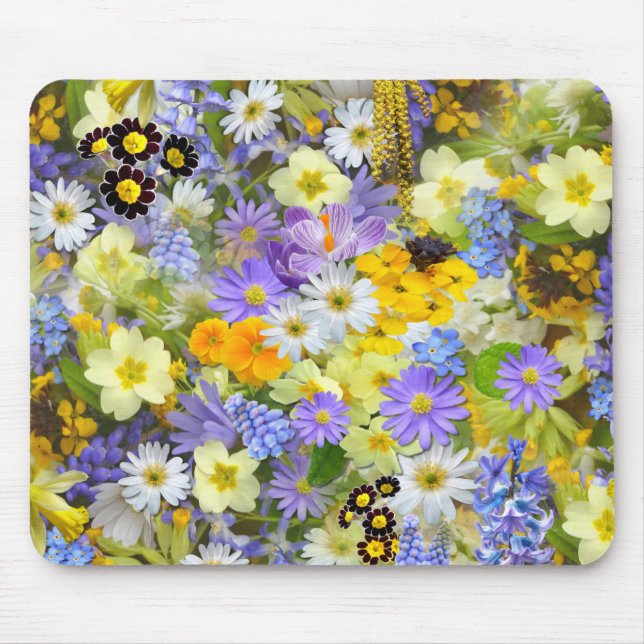 Schönes Sortiment an farbenfrohen Blume Mousepad (Vorne)