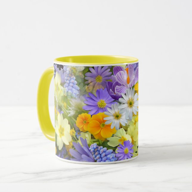 Schönes Sortiment an farbenfrohen Blume Tasse (Vorderseite Links)