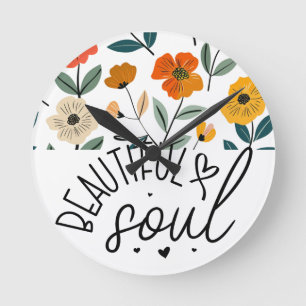Schönes Soul Blumengrafik Design Inspiration Runde Wanduhr