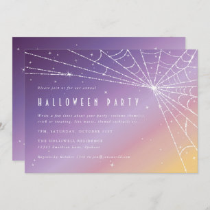 Schönes Sparkling Spider Web-Halloween-Party Einladung