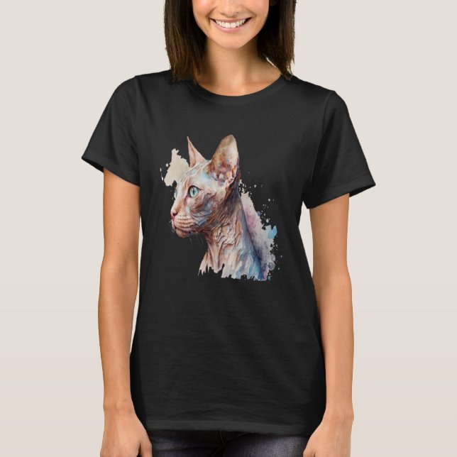 Schönes Sphynx-Katapportrait T-Shirt (Vorderseite)