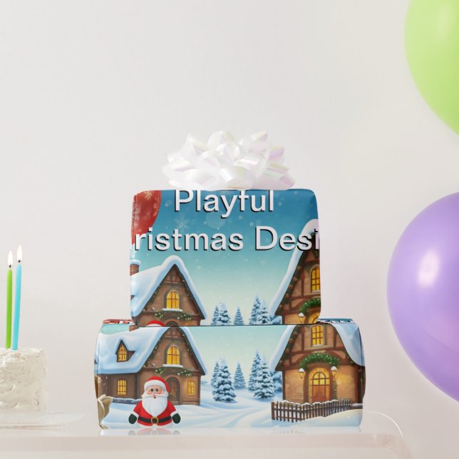 Schönes, spielerisches Weihnachtsdesign Geschenkpapier (Partygeschenke)