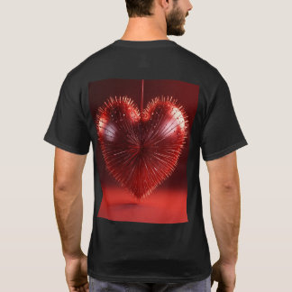 schönes, spitzes Herz, 3d rendern, 8k, dunkelrot d T-Shirt