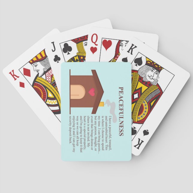 Schönes Sprichwort über die Ruhe Spielkarten (Rückseite)