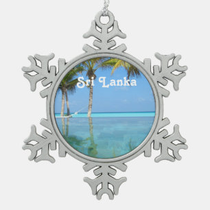 Schönes Sri Lanka Schneeflocken Zinn-Ornament