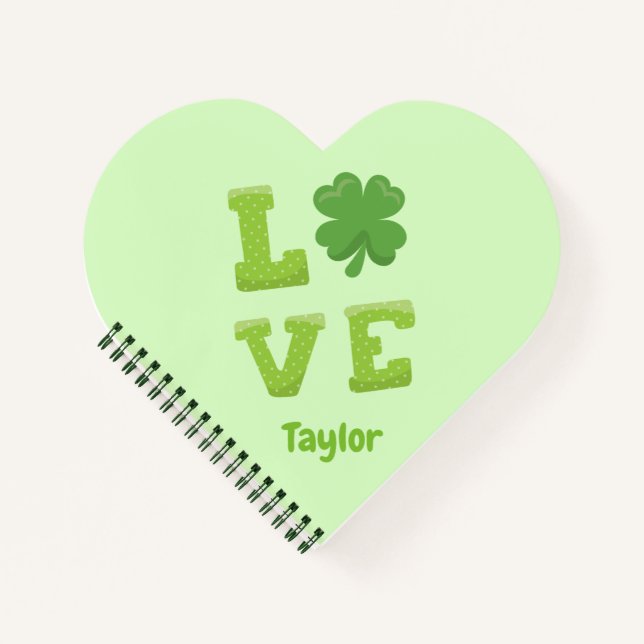 Schönes St. Patrick's Day Heart Notizbuch (Vorderseite)