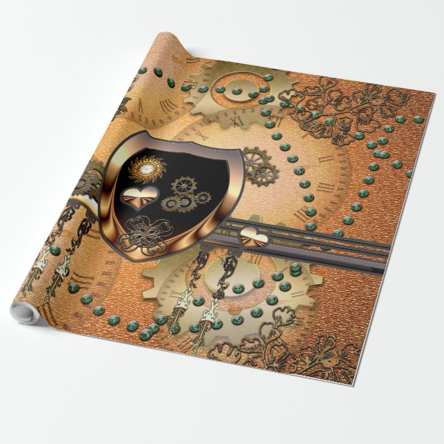 Schönes steampunk geschenkpapier (Ungerollt)