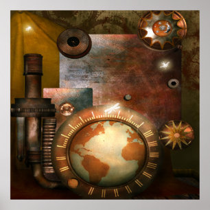 Schönes Steampunk-Plakat Poster