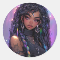 Schönes stilvolles Braided Hair Anime Girl