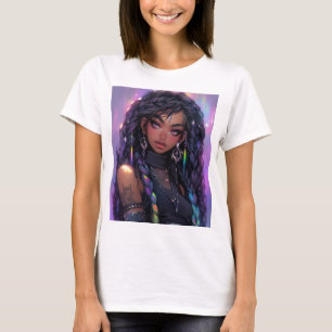Schönes stilvolles Braided Hair Anime Girl T-Shirt