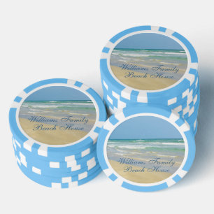 Schönes Strandhaus benutzerdefinierte Küstenparty Pokerchips