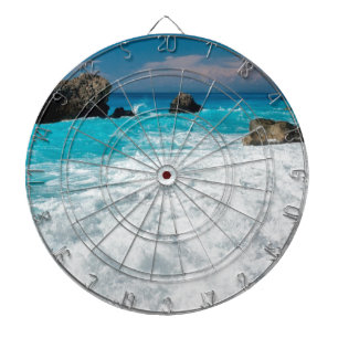 Schönes Strandwasser Surf Aloha Hawaiian Wedding Dartscheibe