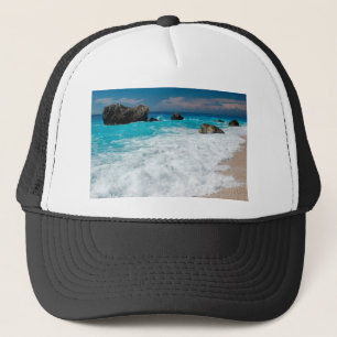 Schönes Strandwasser Surf Aloha Hawaiian Wedding Truckerkappe