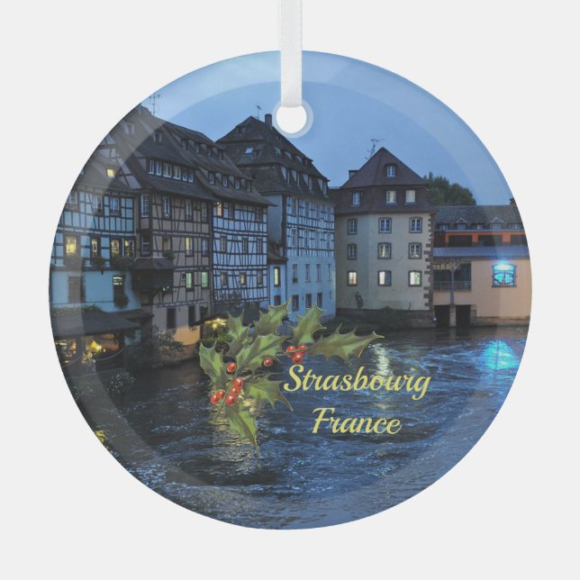 Schönes Straßburg, Frankreich Ornament Aus Glas (Vorderseite)