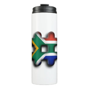 Schönes Südafrika Hashtag Flaggenmuster Art Thermosbecher