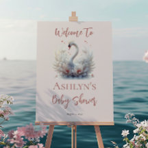 Schönes Swan Pink Floral Damask Girl Babydusche