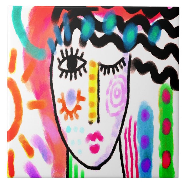 Schönes, tagsüber Abstraktes digitales Bild Fliese (Vorderseite)