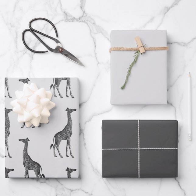 Schönes Thema Giraffe Geschenkpapier Set (Vorderseite)