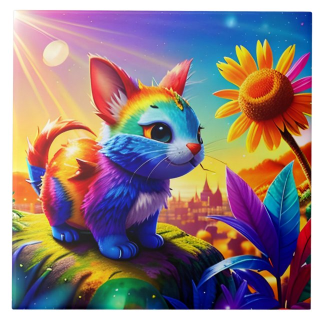 Schönes Tier Drei Fliese (Vorderseite)