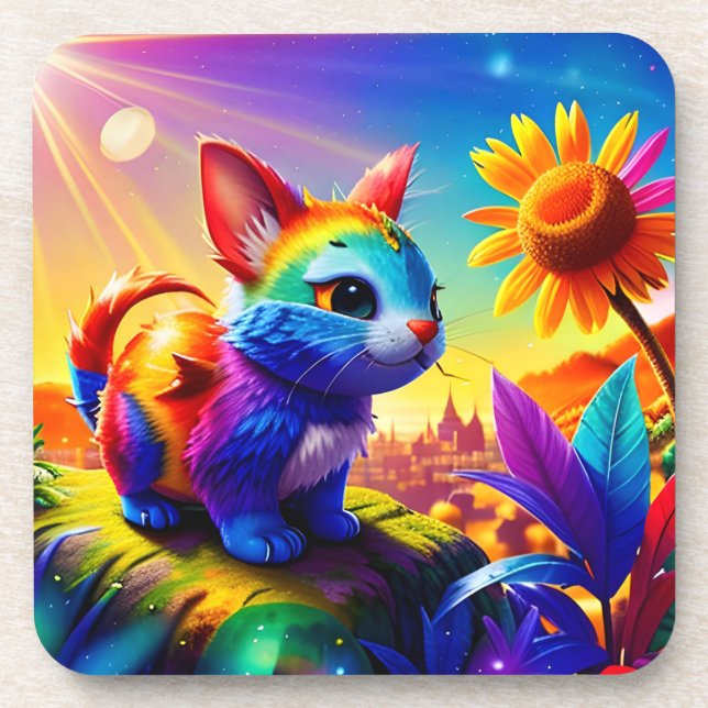 Schönes Tier Drei Getränkeuntersetzer (Vorderseite)