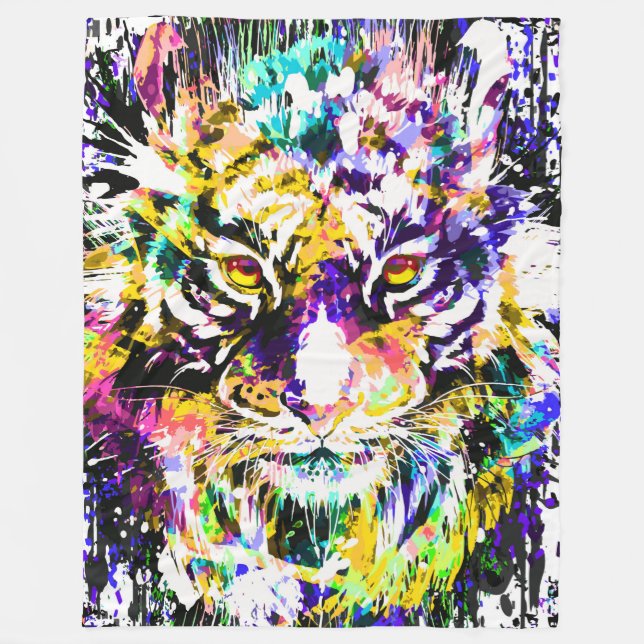 Schönes Tiger Fleece Blanket | Orange Tiger (Vorderseite)