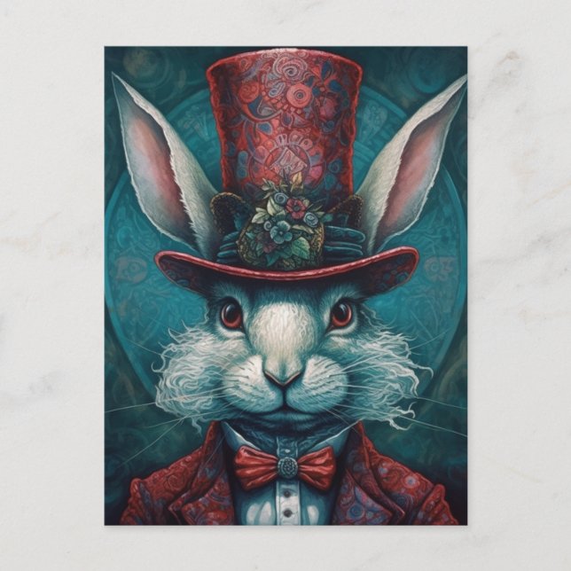 Schönes Tophat Rabbit Postkarte (Vorderseite)