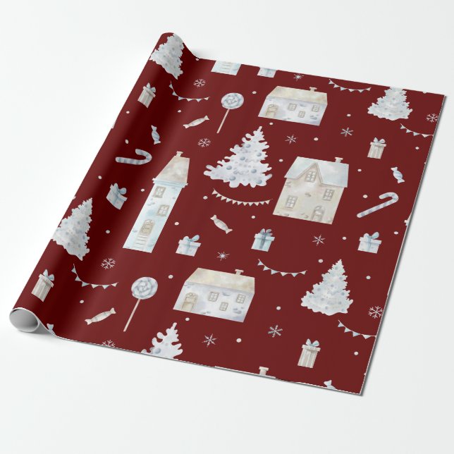 Schönes traditionelles Weihnachtswrapping Papier Geschenkpapier (Ungerollt)